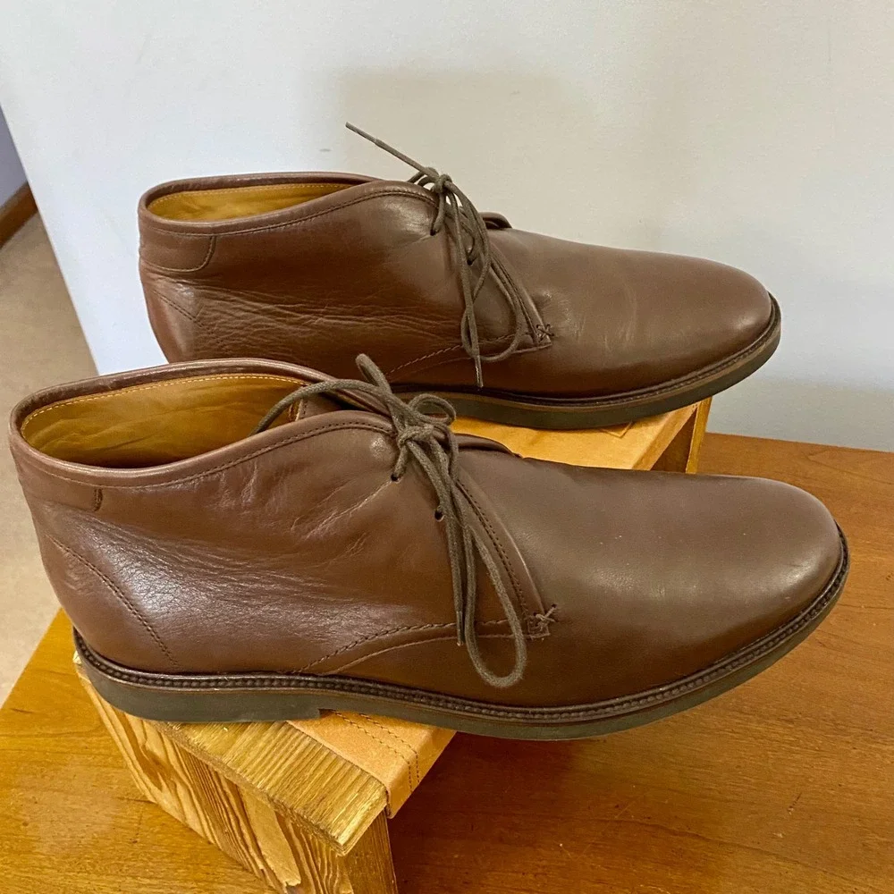 Peter Millar Mens Brown Leather Chukka Boots Ankle Desert Shoes Lace Up Size 11
